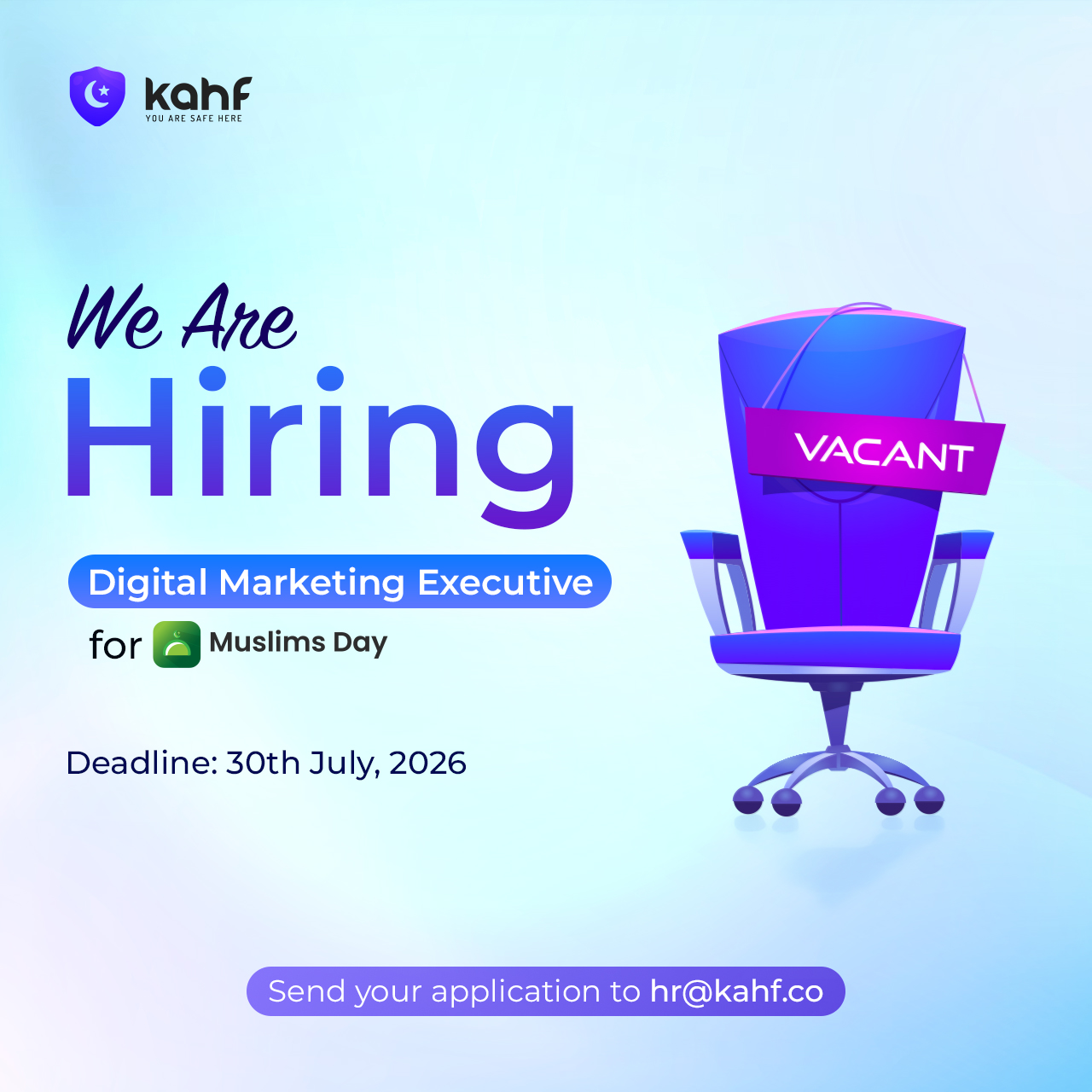 Digital Marketing Executive for Muslims Day — Kahf